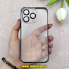 بامپر فلزی و قاب گوشی iPhone 14 Pro آیفون اورجینال CREATIVE CASE شفاف پشت طلقی شیشه ای محافظ لنزدار مشکی کد 68897