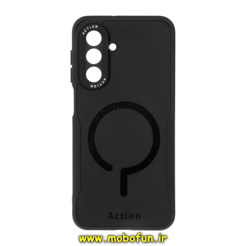 قاب گوشی Galaxy A26 سامسونگ سیلیکونی سوزنی اکشن ACTION طرح مگ سیف محافظ لنزدار مشکی کد 72479