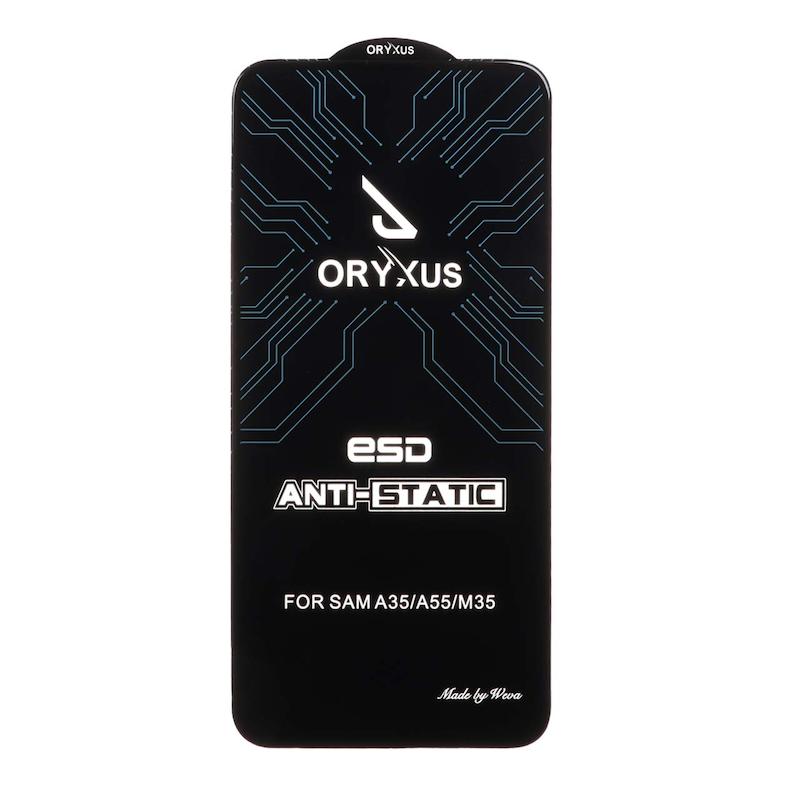 گلس گوشی شیشه ای ORYXUS اوریگزوس ESD سری آنتی استاتیک Anti Static فول کاور اورجینال برای Galaxy A35 / Galaxy A55 / Galaxy M35 کد 72523