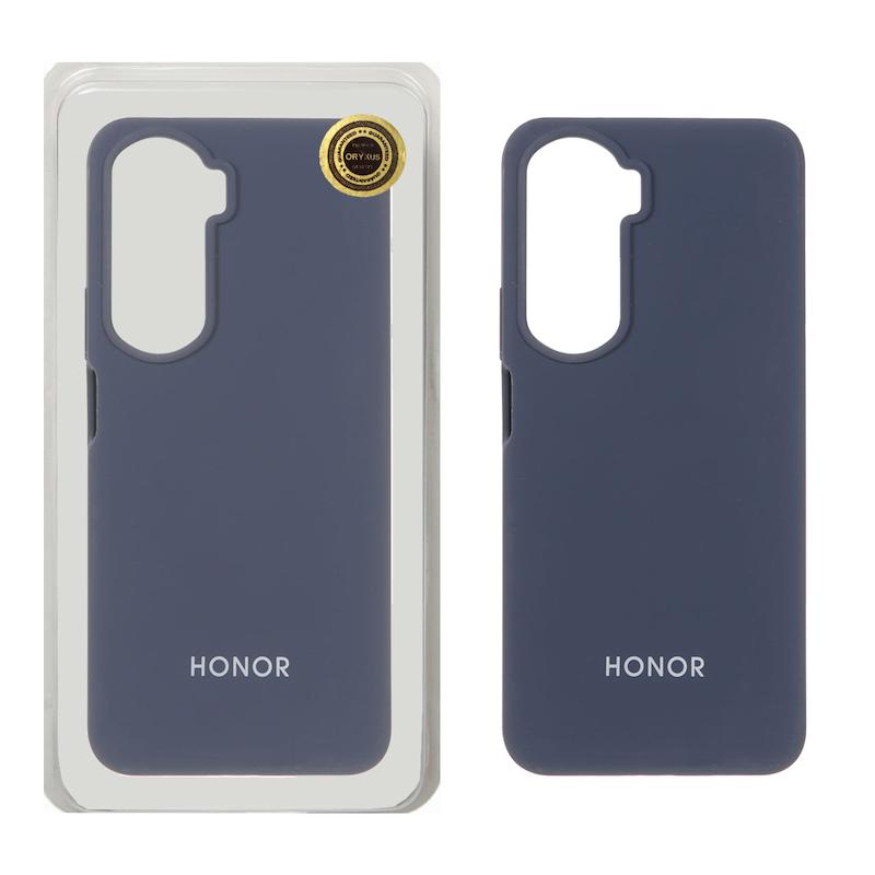 قاب گوشی Honor 90 Lite آنر سیلیکونی اورجینال پاک کنی درجه یک زیربسته سرمه ای کد 72698