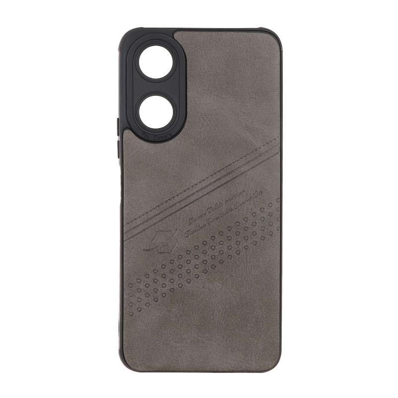 قاب گوشی Honor X5 Plus آنر طرح ژله ای چرمی ساده Camera محافظ لنزدار خاکستری کد 72714