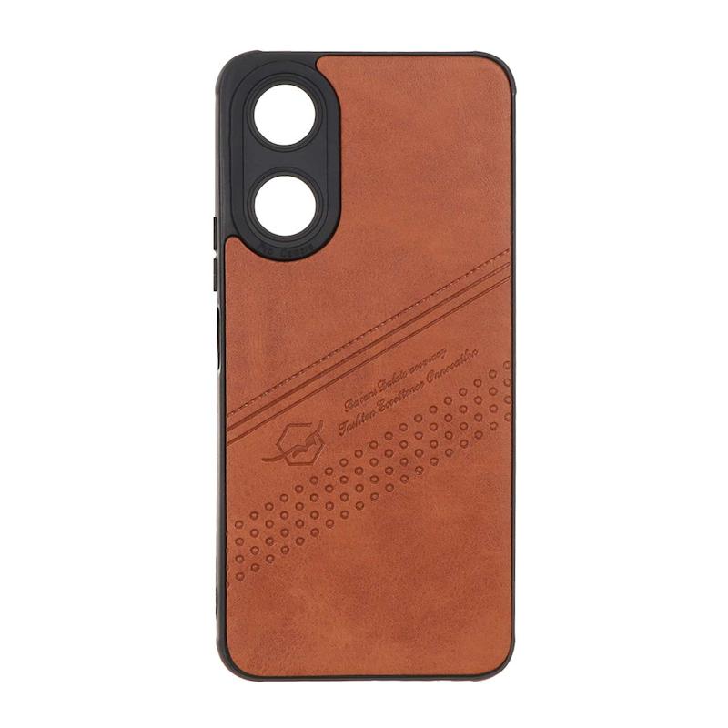 قاب گوشی Honor X5 Plus آنر طرح ژله ای چرمی ساده Camera محافظ لنزدار قهوه ای کد 72715