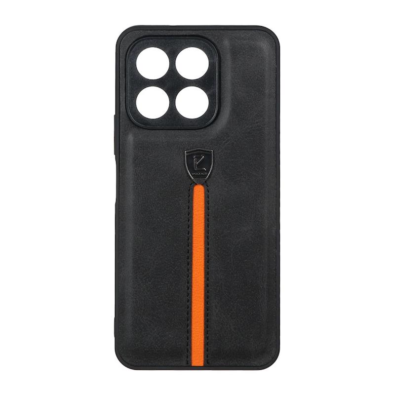 قاب گوشی Honor X6B آنر اورجینال PULOKA پولوکا NEW CASE طرح چرمی درجه یک HARD محافظ لنزدار مشکی کد 72727