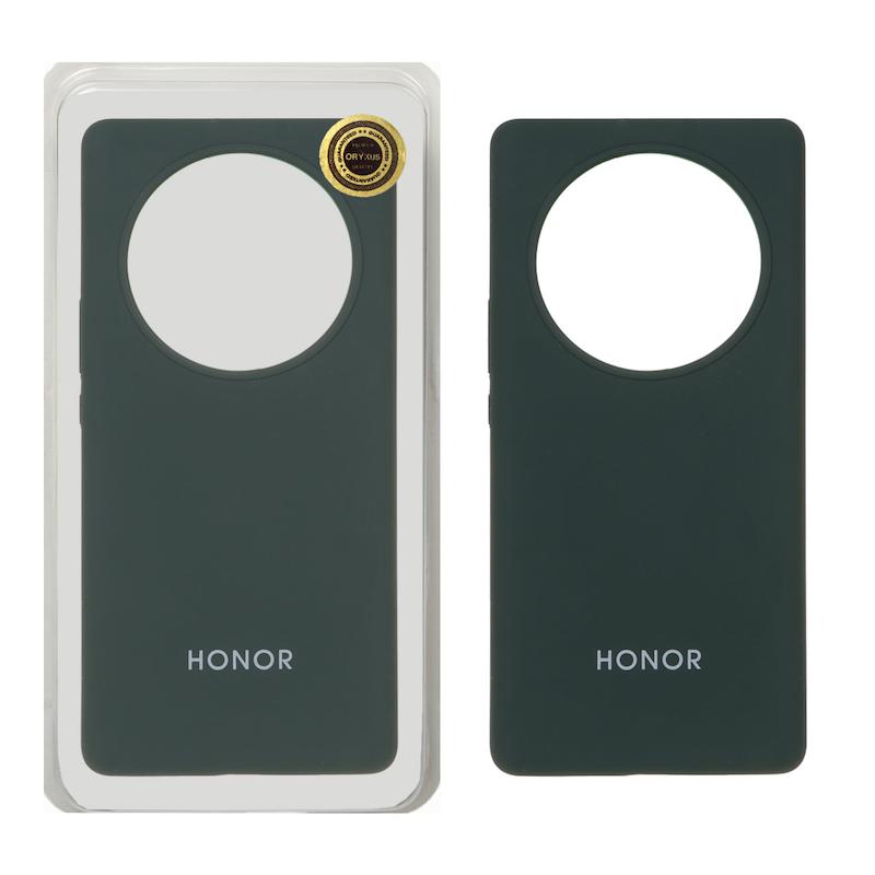 قاب گوشی Honor X9A آنر سیلیکونی اورجینال پاک کنی درجه یک زیربسته سبز تیره کد 72741