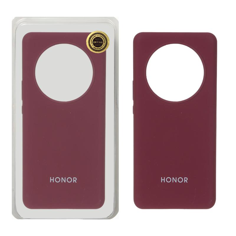 قاب گوشی Honor X9B آنر سیلیکونی اورجینال پاک کنی درجه یک زیربسته زرشکی کد 72747