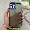 قاب گوشی iPhone 12 Pro Max آیفون طرح پشت طلق شفاف دور سیلیکونی اورجینال فلزی متال کیس Metal Case برند FOCUS PIXEL بنفش کد 69795
