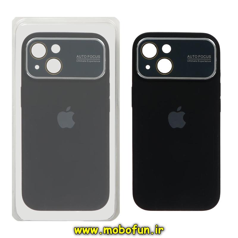 قاب گوشی iPhone 15 آیفون سیلیکونی اورجینال پاک کنی Auto Focus درجه یک زیربسته محافظ لنز دار شیشه ای مشکی کد 72823