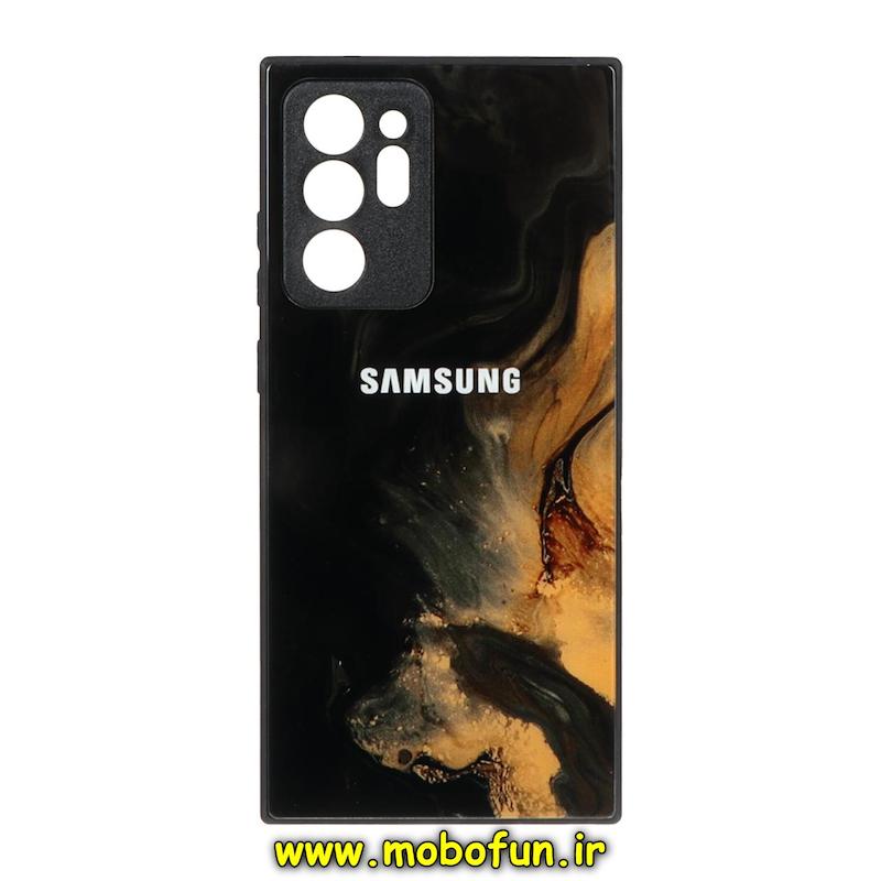 قاب گوشی Galaxy Note 20 Ultra سامسونگ پشت گلس شیشه ای محافظ لنز دار مشکی کهکشانی کد 72939