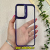 قاب گوشی Galaxy A14 سامسونگ اورجینال متال کیس Metal اورجینال CASE PRO طرح پشت طلق شفاف دور سیلیکونی استندشو بنفش کد 73040