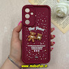 قاب گوشی Galaxy A35 سامسونگ طرح سیلیکونی Solid عروسکی خرسی محافظ لنزدار زرشکی کد 73097
