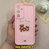 قاب گوشی Galaxy A55 سامسونگ طرح سیلیکونی Solid عروسکی خرسی محافظ لنزدار صورتی کد 73115