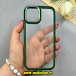قاب گوشی iPhone 12 / iPhone 12 Pro آیفون طرح پشت طلق شفاف دور سیلیکونی اورجینال فلزی متال کیس Metal Case برند نیو اسکین NEW SKIN سبز کد 73157