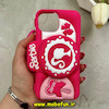 قاب گوشی iPhone 13 / iPhone 14 / iPhone 15 آیفون سیلیکونی پاک کنی پاپ سوکت دار طرح باربی Barbie کد 73189