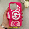 قاب گوشی iPhone 13 Pro / iPhone 14 Pro / iPhone 15 Pro آیفون سیلیکونی پاک کنی پاپ سوکت دار طرح باربی Barbie کد 73192