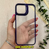 قاب گوشی iPhone 13 Pro Max آیفون اورجینال متال کیس Metal اورجینال CASE PRO طرح پشت طلق شفاف دور سیلیکونی استندشو بنفش کد 73209
