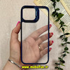 قاب گوشی iPhone 13 Pro Max آیفون اورجینال متال کیس Metal اورجینال CASE PRO طرح پشت طلق شفاف دور سیلیکونی استندشو سرمه ای کد 73212