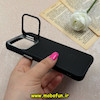 قاب گوشی iPhone 15 Pro Max آیفون اورجینال متال کیس Metal اورجینال CASE PRO طرح چرمی اورجینال اوزاکی OZAKI دور سیلیکونی استندشو مشکی کد 73262