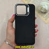 قاب گوشی iPhone 15 Pro Max آیفون اورجینال متال کیس Metal اورجینال CASE PRO طرح چرمی اورجینال اوزاکی OZAKI دور سیلیکونی استندشو مشکی کد 73262