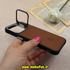 قاب گوشی iPhone 15 Pro Max آیفون اورجینال متال کیس Metal اورجینال CASE PRO طرح چرمی اورجینال اوزاکی OZAKI دور سیلیکونی استندشو قهوه ای کد 73263