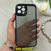 قاب گوشی iPhone 12 Pro Max آیفون طرح پشت طلق شفاف دور سیلیکونی اورجینال فلزی متال کیس Metal Case برند FOCUS PIXEL مشکی کد 69796