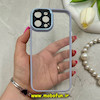قاب گوشی iPhone 12 Pro Max آیفون طرح پشت طلق شفاف دور سیلیکونی اورجینال فلزی متال کیس Metal Case برند FOCUS PIXEL آبی کد 69797