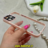 قاب گوشی iPhone 12 Pro Max آیفون طرح پشت طلق شفاف دور سیلیکونی اورجینال فلزی متال کیس Metal Case برند FOCUS PIXEL صورتی کد 69798