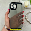قاب گوشی iPhone 13 Pro Max آیفون طرح پشت طلق شفاف دور سیلیکونی اورجینال فلزی متال کیس Metal Case برند FOCUS PIXEL مشکی کد 69809