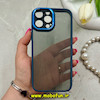 قاب گوشی iPhone 13 Pro Max آیفون طرح پشت طلق شفاف دور سیلیکونی اورجینال فلزی متال کیس Metal Case برند FOCUS PIXEL سرمه ای کد 69810