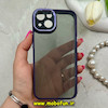 قاب گوشی iPhone 13 آیفون طرح پشت طلق شفاف دور سیلیکونی اورجینال فلزی متال کیس Metal Case برند FOCUS PIXEL بنفش کد 69801