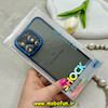 قاب گوشی iPhone 15 Pro Max آیفون طرح پشت طلق شفاف دور سیلیکونی اورجینال فلزی متال کیس Metal Case برند FOCUS PIXEL سرمه ای کد 69816