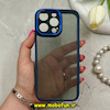 قاب گوشی iPhone 15 Pro Max آیفون طرح پشت طلق شفاف دور سیلیکونی اورجینال فلزی متال کیس Metal Case برند FOCUS PIXEL سرمه ای کد 69816