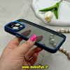 قاب گوشی iPhone 15 Pro Max آیفون طرح پشت طلق شفاف دور سیلیکونی اورجینال فلزی متال کیس Metal Case برند FOCUS PIXEL سرمه ای کد 69816