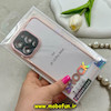 قاب گوشی iPhone 15 Pro Max آیفون طرح پشت طلق شفاف دور سیلیکونی اورجینال فلزی متال کیس Metal Case برند FOCUS PIXEL صورتی کد 69818