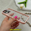 قاب گوشی iPhone 15 Pro Max آیفون طرح پشت طلق شفاف دور سیلیکونی اورجینال فلزی متال کیس Metal Case برند FOCUS PIXEL صورتی کد 69818