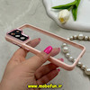 قاب گوشی Galaxy S21 FE سامسونگ طرح پشت طلق شفاف دور سیلیکونی اورجینال فلزی متال کیس Metal Case برند FOCUS PIXEL صورتی کد 69827