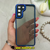 قاب گوشی Galaxy S21 FE سامسونگ طرح پشت طلق شفاف دور سیلیکونی اورجینال فلزی متال کیس Metal Case برند FOCUS PIXEL سرمه ای کد 69828