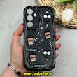 قاب گوشی Galaxy A35 سامسونگ ژله ای سولید SOLID منحنی سه بعدی برجسته براق عروسکی هپل Coffee محافظ لنز دار مشکی کد 69709
