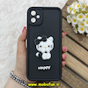 قاب گوشی Galaxy A05 سامسونگ سیلیکونی عروسکی برجسته Solid محافظ لنزدار طرح کیتی KITTY مشکی کد 80426