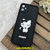 قاب گوشی Galaxy A05 سامسونگ سیلیکونی عروسکی برجسته Solid محافظ لنزدار طرح کیتی KITTY مشکی کد 80426