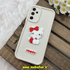 قاب گوشی Galaxy A14 سامسونگ سیلیکونی عروسکی برجسته Solid محافظ لنزدار طرح کیتی KITTY کرم کد 80430