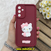 قاب گوشی Galaxy A15 سامسونگ سیلیکونی عروسکی برجسته Solid محافظ لنزدار طرح کیتی KITTY زرشکی کد 80435