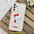قاب گوشی Galaxy A24 سامسونگ سیلیکونی عروسکی برجسته Solid محافظ لنزدار طرح کیتی KITTY کرم کد 80436