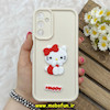 قاب گوشی Galaxy A24 سامسونگ سیلیکونی عروسکی برجسته Solid محافظ لنزدار طرح کیتی KITTY کرم کد 80436