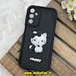 قاب گوشی Galaxy A24 سامسونگ سیلیکونی عروسکی برجسته Solid محافظ لنزدار طرح کیتی KITTY مشکی کد 80438