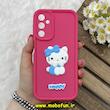 قاب گوشی Galaxy A24 سامسونگ سیلیکونی عروسکی برجسته Solid محافظ لنزدار طرح کیتی KITTY سرخابی کد 80439