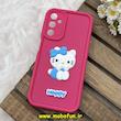 قاب گوشی Galaxy A24 سامسونگ سیلیکونی عروسکی برجسته Solid محافظ لنزدار طرح کیتی KITTY سرخابی کد 80439