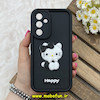 قاب گوشی Galaxy A54 سامسونگ سیلیکونی عروسکی برجسته Solid محافظ لنزدار طرح کیتی KITTY مشکی کد 80446