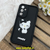 قاب گوشی Galaxy A54 سامسونگ سیلیکونی عروسکی برجسته Solid محافظ لنزدار طرح کیتی KITTY مشکی کد 80446
