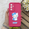 قاب گوشی Galaxy A54 سامسونگ سیلیکونی عروسکی برجسته Solid محافظ لنزدار طرح کیتی KITTY سرخابی کد 80447