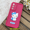 قاب گوشی Galaxy A54 سامسونگ سیلیکونی عروسکی برجسته Solid محافظ لنزدار طرح کیتی KITTY سرخابی کد 80447